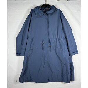 Peruvian Connection Hood River Anorak Jacket Size XL Cascadia Blue Rain Coat